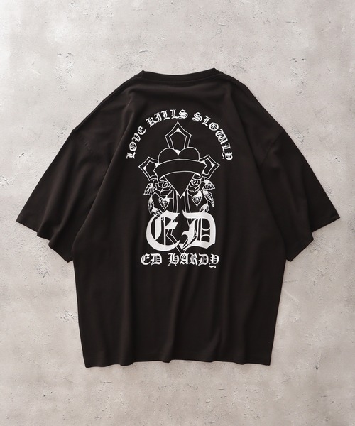 FUNALIVE(ファンアライブ)の「ED HARDY クロスTシャツ(Tシャツ/カットソー・メンズ・ブラック/チャコール・L/M)」の11枚目の写真