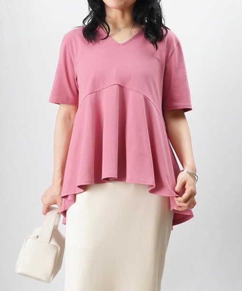 tシャツ LC/LLL ドライペプラムVカットソー レディース LADY LUCK LUCA tシャツ LC/LLL ドライペプラムVカットソー