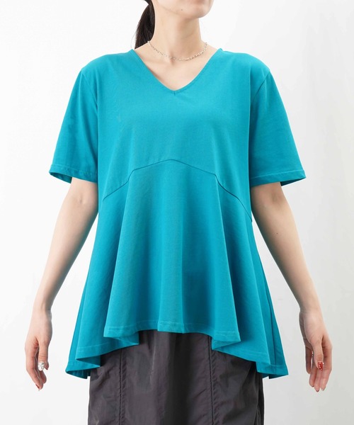 tシャツ LC/LLL ドライペプラムVカットソー レディース セール】LC/LLL ドライペプラムVカットソー（Tシャツ/カットソー