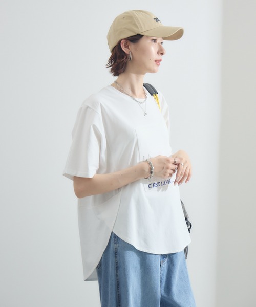 Paradise Picnic(パラダイスピクニック)の「エンボスロゴTシャツ(Tシャツ/カットソー・レディース・ベージュ/ブラック/ホワイト・FREE)」の10枚目の写真