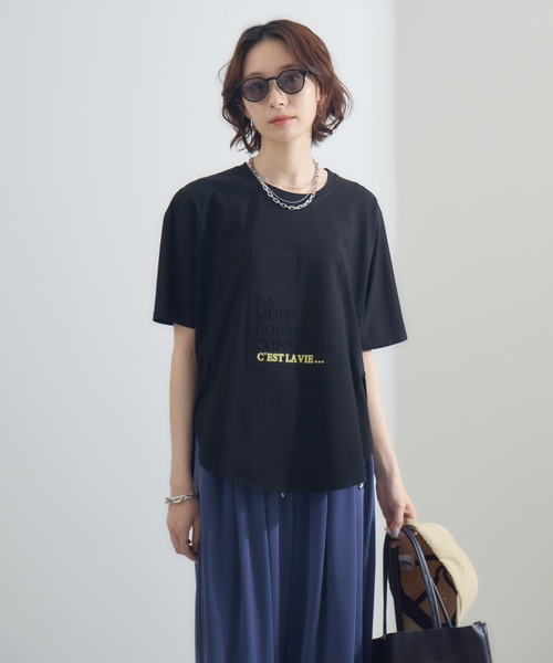 Paradise Picnic(パラダイスピクニック)の「エンボスロゴTシャツ(Tシャツ/カットソー・レディース・ベージュ/ブラック/ホワイト・FREE)」の16枚目の写真