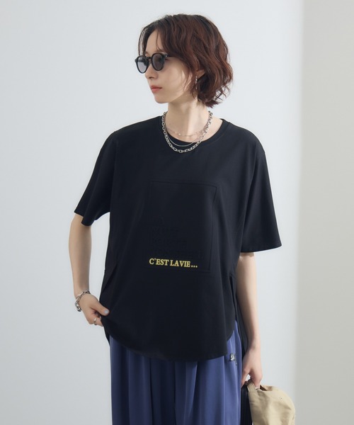 Paradise Picnic(パラダイスピクニック)の「エンボスロゴTシャツ(Tシャツ/カットソー・レディース・ベージュ/ブラック/ホワイト・FREE)」の18枚目の写真
