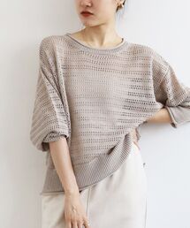 le.coeur blanc | リネンライクメッシュニットプルオーバー(ニット/セーター)