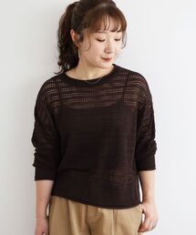 le.coeur blanc | リネンライクメッシュニットプルオーバー(ニット/セーター)