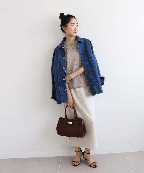 le.coeur blanc（ルクールブラン）の「リネンライクメッシュニットプルオーバー（ニット/セーター・レディース・ベージュ/ブラウン/ブルー・38）」の10枚目の写真