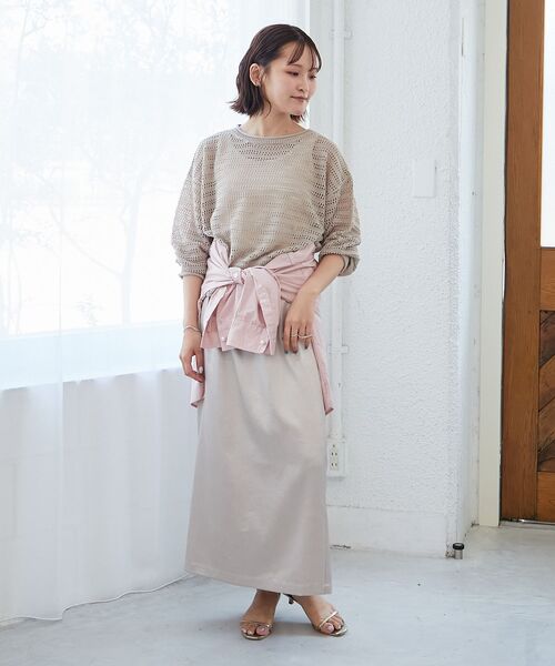 le.coeur blanc（ルクールブラン）の「リネンライクメッシュニットプルオーバー（ニット/セーター・レディース・ベージュ/ブラウン/ブルー・38）」の12枚目の写真