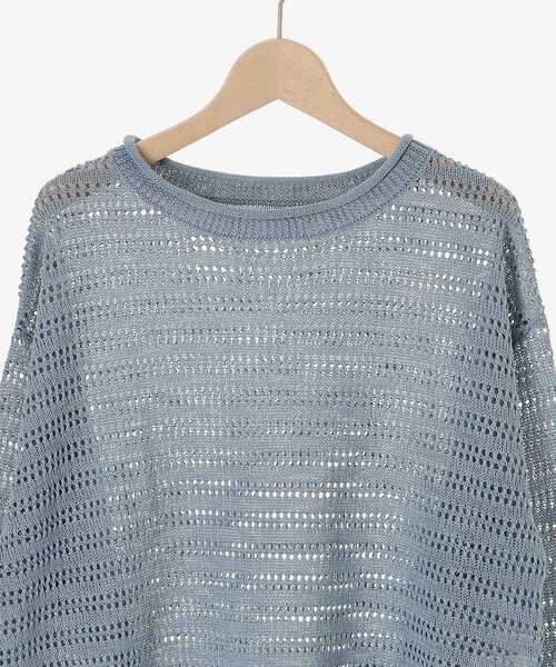 le.coeur blanc（ルクールブラン）の「リネンライクメッシュニットプルオーバー（ニット/セーター・レディース・ベージュ/ブラウン/ブルー・38）」の14枚目の写真