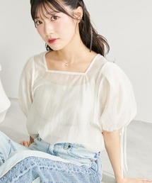 Auntie Rosa（アンティローザ）の「【 shochan direction item 】パフスリーブ2wayシアーブラウス（シャツ/ブラウス・レディース）」