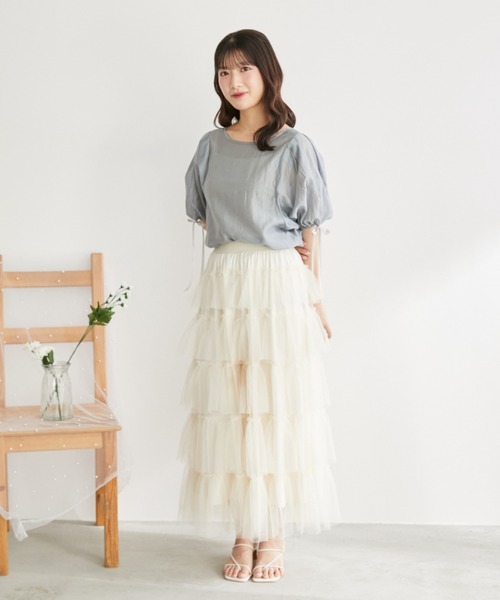 riri様 ドゥロワー パフスリーブシャツ セール】【 shochan direction item 】パフスリーブ2wayシアー