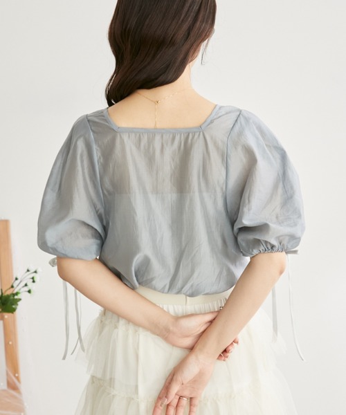 Auntie Rosa(アンティローザ)の「【 shochan direction item 】パフスリーブ2wayシアーブラウス(シャツ/ブラウス・レディース・ホワイト/グレー・FREE)」の22枚目の写真