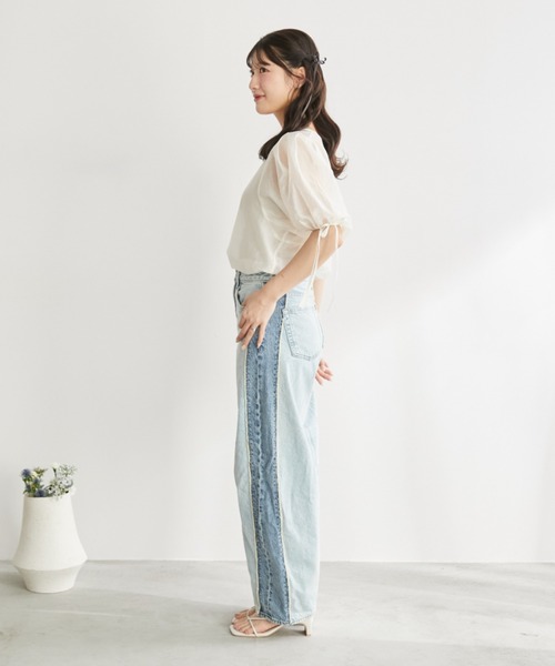 Auntie Rosa(アンティローザ)の「【 shochan direction item 】パフスリーブ2wayシアーブラウス(シャツ/ブラウス・レディース・ホワイト/グレー・FREE)」の9枚目の写真