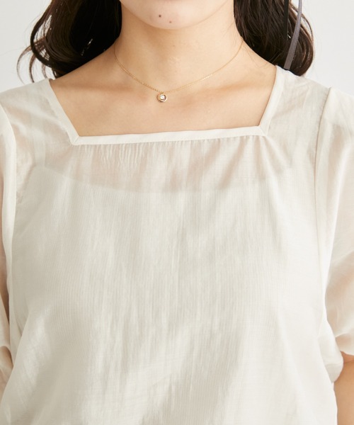 Auntie Rosa(アンティローザ)の「【 shochan direction item 】パフスリーブ2wayシアーブラウス(シャツ/ブラウス・レディース・ホワイト/グレー・FREE)」の13枚目の写真