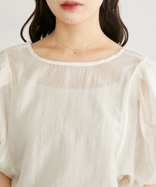 Auntie Rosa(アンティローザ)の「【 shochan direction item 】パフスリーブ2wayシアーブラウス(シャツ/ブラウス・レディース・ホワイト/グレー・FREE)」の16枚目の写真