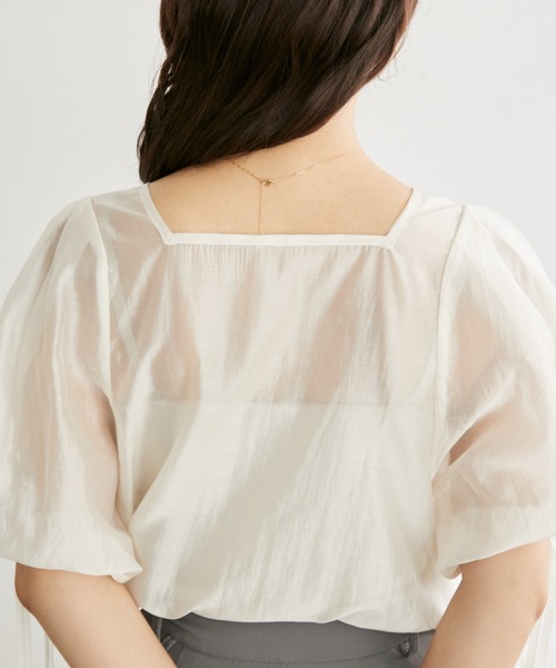 Auntie Rosa(アンティローザ)の「【 shochan direction item 】パフスリーブ2wayシアーブラウス(シャツ/ブラウス・レディース・ホワイト/グレー・FREE)」の17枚目の写真