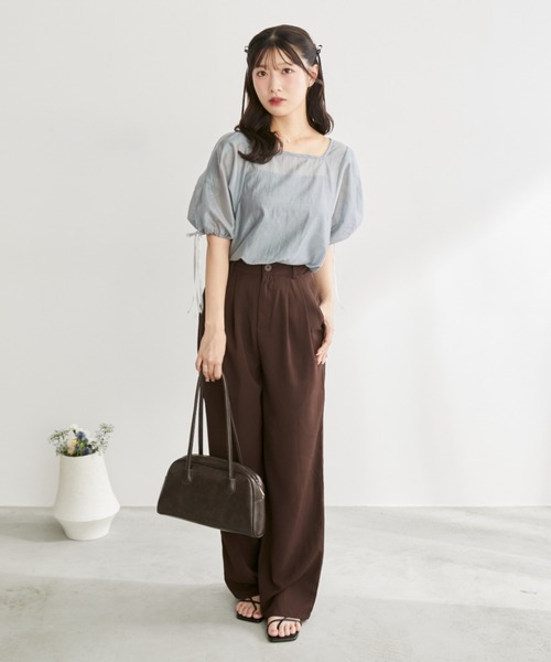 セール】【 shochan direction item 】パフスリーブ2wayシアー