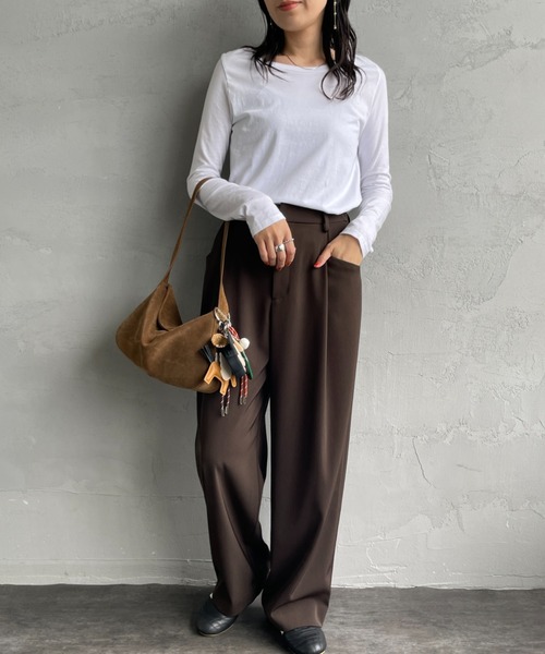 HANES（ヘインズ）の「[HANES/ヘインズ] 2P FOR HER ジャパンフィットクルーネックパックTシャツ（Tシャツ/カットソー・レディース・ホワイト×ブラック・M/L）」の2枚目の写真