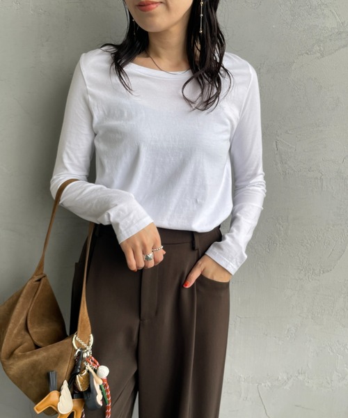 HANES（ヘインズ）の「[HANES/ヘインズ] 2P FOR HER ジャパンフィットクルーネックパックTシャツ（Tシャツ/カットソー・レディース・ホワイト×ブラック・M/L）」の8枚目の写真