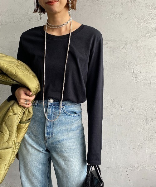 HANES（ヘインズ）の「[HANES/ヘインズ] 2P FOR HER ジャパンフィットクルーネックパックTシャツ（Tシャツ/カットソー・レディース・ホワイト×ブラック・M/L）」の18枚目の写真