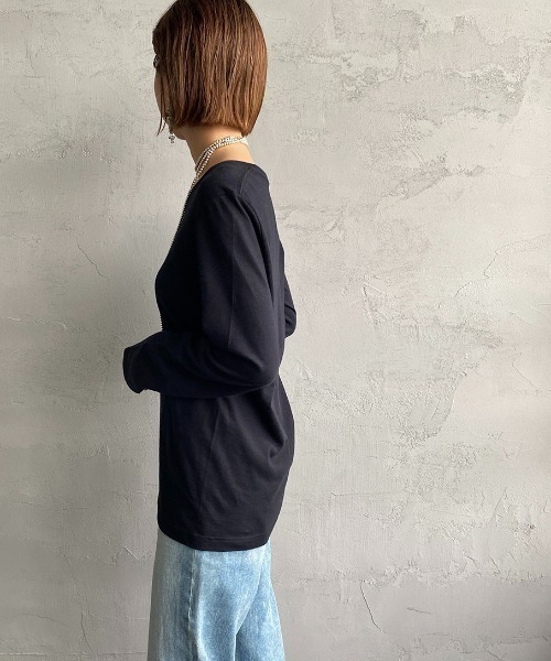 HANES（ヘインズ）の「[HANES/ヘインズ] 2P FOR HER ジャパンフィットクルーネックパックTシャツ（Tシャツ/カットソー・レディース・ホワイト×ブラック・M/L）」の22枚目の写真