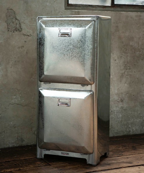 TRASH CAN DOUBLE DECKER GALVANIZED/ゴミ箱 2段（ダストボックス