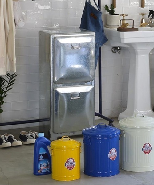 TRASH CAN DOUBLE DECKER GALVANIZED/ゴミ箱 2段（ダストボックス