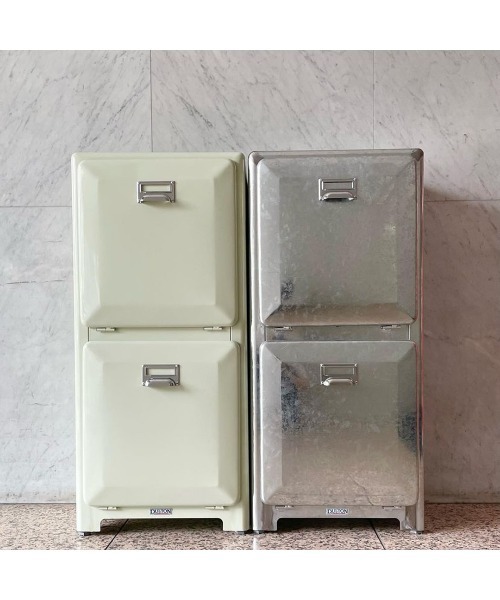 TRASH CAN DOUBLE DECKER GALVANIZED/ゴミ箱 2段（ダストボックス