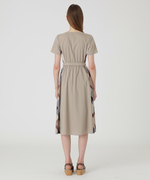 フロントポケットパーシャルチェックドレス（ワンピース）｜BLUE LABEL