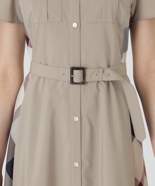 BLUE LABEL CRESTBRIDGE（ブルーレーベルクレストブリッジ）の「フロントポケットパーシャルチェックドレス（ワンピース・レディース・ダークネイビー/ベージュ系その他・36/38）」の3枚目の写真