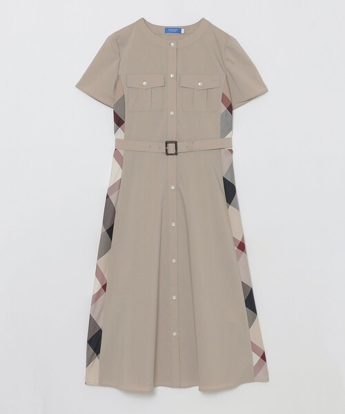 BLUE LABEL CRESTBRIDGE（ブルーレーベルクレストブリッジ）の「フロントポケットパーシャルチェックドレス（ワンピース・レディース・ダークネイビー/ベージュ系その他・36/38）」の6枚目の写真