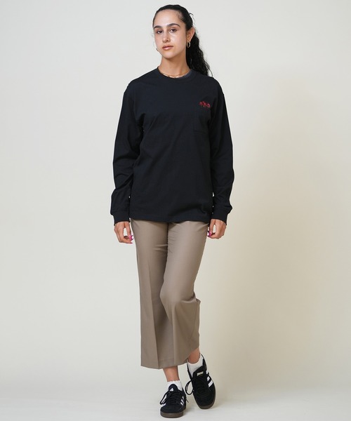 THE NORTH FACE(ザノースフェイス)の「THE NORTH FACE/ザ・ノース・フェイス ポケットロンT 花刺繍 ワンポイントロゴ NT82535(Tシャツ/カットソー・レディース・オリーブ/ブラック/オフホワイト・S/M)」の16枚目の写真