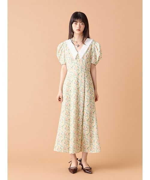 LILY BROWN(リリーブラウン)の「ヴィンテージカラーデザインワンピース(ワンピース・レディース・イエロー/チェック/ブラック・0/1)」の7枚目の写真