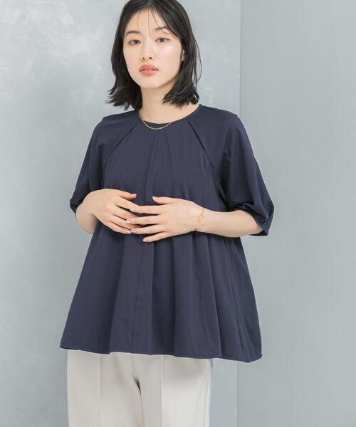 URBAN RESEARCH ROSSO WOMEN(アーバンリサーチ ロッソ)の「クールタッチフレアポンチプルオーバー(Tシャツ/カットソー・レディース・ネイビー/オフホワイト・FREE)」の19枚目の写真