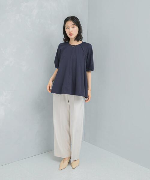 URBAN RESEARCH ROSSO WOMEN(アーバンリサーチ ロッソ)の「クールタッチフレアポンチプルオーバー(Tシャツ/カットソー・レディース・ネイビー/オフホワイト・FREE)」の16枚目の写真