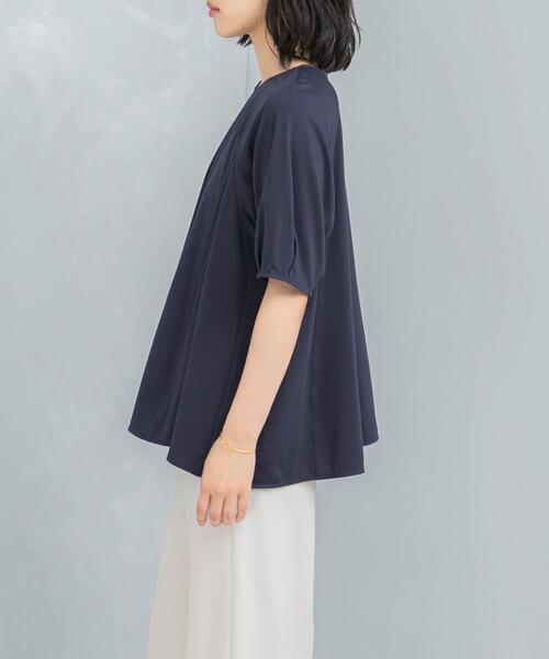 URBAN RESEARCH ROSSO WOMEN(アーバンリサーチ ロッソ)の「クールタッチフレアポンチプルオーバー(Tシャツ/カットソー・レディース・ネイビー/オフホワイト・FREE)」の14枚目の写真