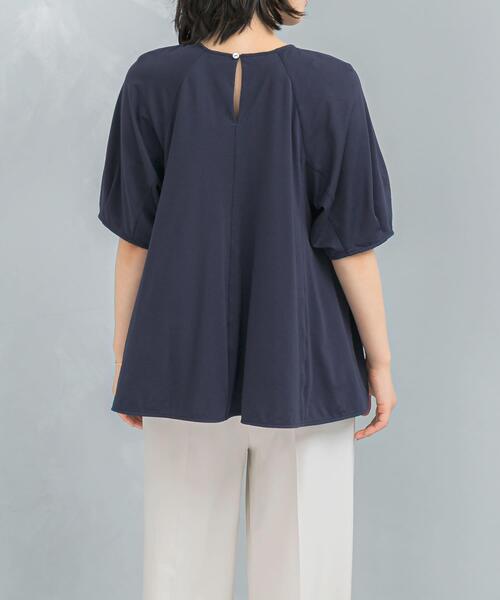 URBAN RESEARCH ROSSO WOMEN(アーバンリサーチ ロッソ)の「クールタッチフレアポンチプルオーバー(Tシャツ/カットソー・レディース・ネイビー/オフホワイト・FREE)」の13枚目の写真