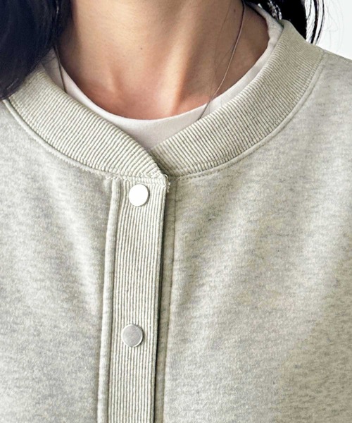 GeeRA（ジーラ）の「【M~LLサイズ展開】前後2wayスウェットカーディガン（スウェット・レディース・オートミール/杢グレー/ブラック・MEDIUM/LARGE/X-LARGE）」の5枚目の写真