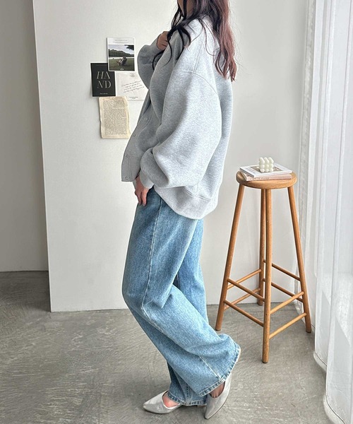 GeeRA（ジーラ）の「【M~LLサイズ展開】前後2wayスウェットカーディガン（スウェット・レディース・オートミール/杢グレー/ブラック・MEDIUM/LARGE/X-LARGE）」の13枚目の写真