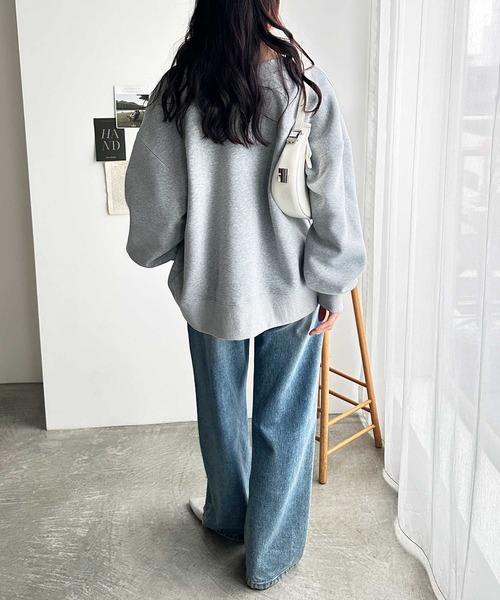 GeeRA（ジーラ）の「【M~LLサイズ展開】前後2wayスウェットカーディガン（スウェット・レディース・オートミール/杢グレー/ブラック・MEDIUM/LARGE/X-LARGE）」の14枚目の写真