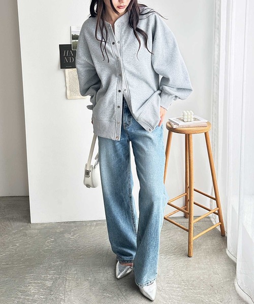 GeeRA（ジーラ）の「【M~LLサイズ展開】前後2wayスウェットカーディガン（スウェット・レディース・オートミール/杢グレー/ブラック・MEDIUM/LARGE/X-LARGE）」の12枚目の写真