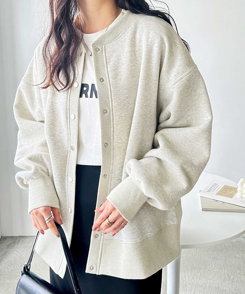 GeeRA（ジーラ）の「【M~LLサイズ展開】前後2wayスウェットカーディガン（スウェット・レディース・オートミール/杢グレー/ブラック・MEDIUM/LARGE/X-LARGE）」の17枚目の写真