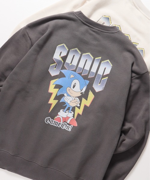 ALWAYS GOOD TIME(オルウェイズグッドタイム)の「【SONIC/ソニック】裏起毛ピグメント風プリントスウェット(スウェット・メンズ・ブラック系その他/アイボリー/ダークブルー/スミクロ・LARGE/MEDIUM)」の3枚目の写真