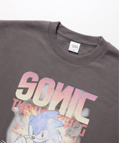 ALWAYS GOOD TIME(オルウェイズグッドタイム)の「【SONIC/ソニック】裏起毛ピグメント風プリントスウェット(スウェット・メンズ・ブラック系その他/アイボリー/ダークブルー/スミクロ・LARGE/MEDIUM)」の13枚目の写真