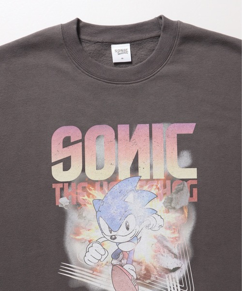ALWAYS GOOD TIME(オルウェイズグッドタイム)の「【SONIC/ソニック】裏起毛ピグメント風プリントスウェット(スウェット・メンズ・ブラック系その他/アイボリー/ダークブルー/スミクロ・LARGE/MEDIUM)」の14枚目の写真