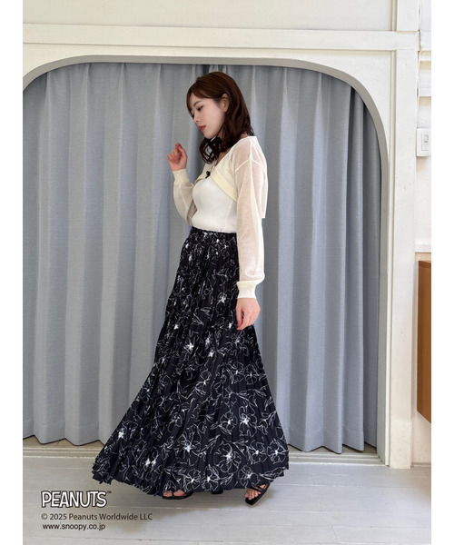 MIIA（ミーア）の「PEANUTS ラインフラワースカート（スカート・レディース・オフホワイト/ブラック・FREE）」の12枚目の写真