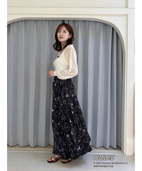 MIIA（ミーア）の「PEANUTS ラインフラワースカート（スカート・レディース・オフホワイト/ブラック・FREE）」の14枚目の写真