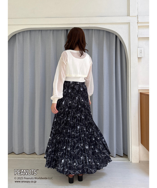 MIIA（ミーア）の「PEANUTS ラインフラワースカート（スカート・レディース・オフホワイト/ブラック・FREE）」の15枚目の写真