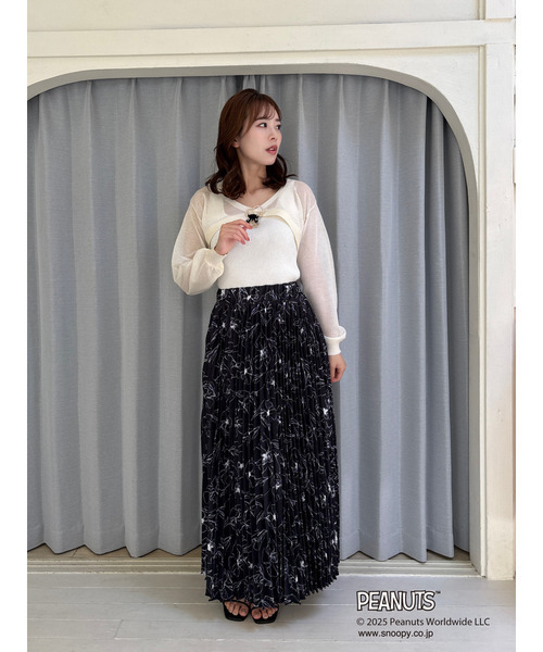 MIIA（ミーア）の「PEANUTS ラインフラワースカート（スカート・レディース・オフホワイト/ブラック・FREE）」の19枚目の写真