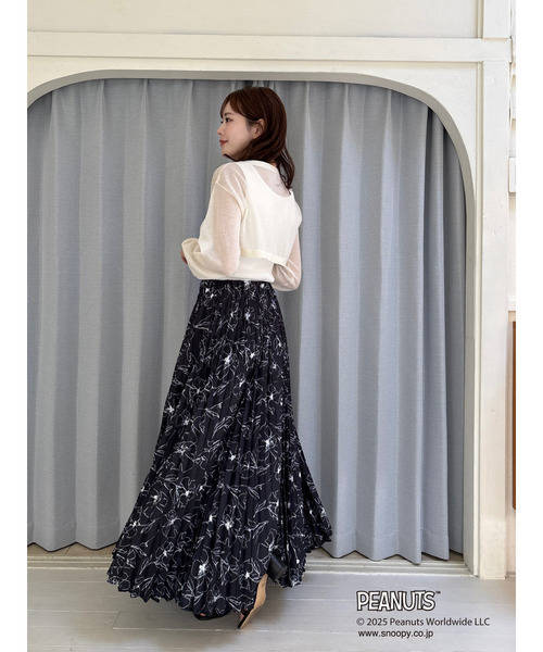 MIIA（ミーア）の「PEANUTS ラインフラワースカート（スカート・レディース・オフホワイト/ブラック・FREE）」の21枚目の写真