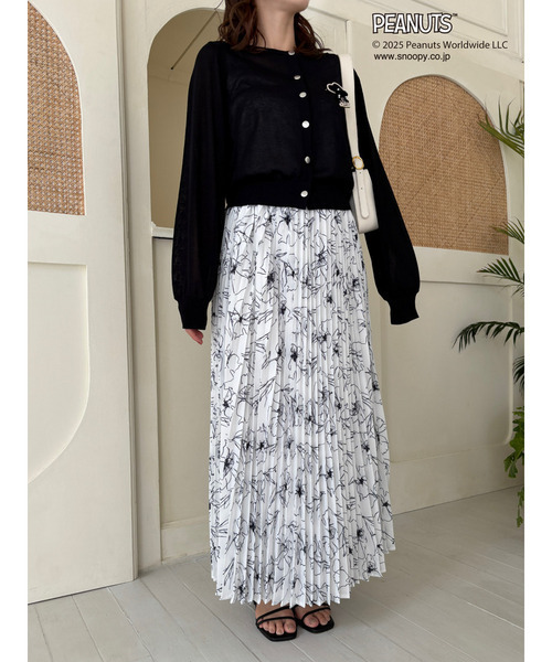 MIIA（ミーア）の「PEANUTS ラインフラワースカート（スカート・レディース・オフホワイト/ブラック・FREE）」の9枚目の写真
