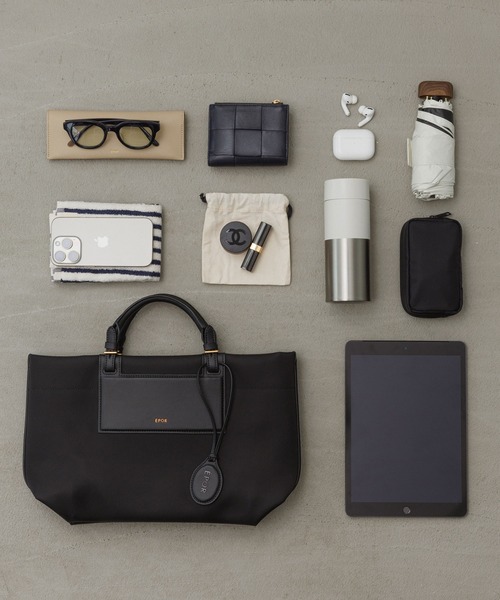 E'POR(エポール)の「【E'POR】【撥水加工・超軽量】 BOAT BAG Medium(トートバッグ・レディース・キナリ/ブラック・FREE)」の9枚目の写真